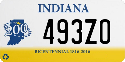 IN license plate 493ZO