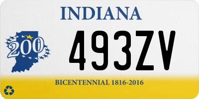 IN license plate 493ZV