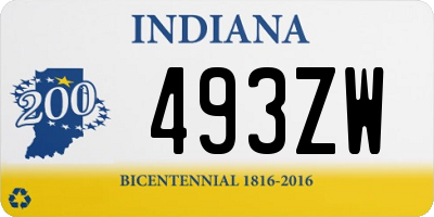 IN license plate 493ZW