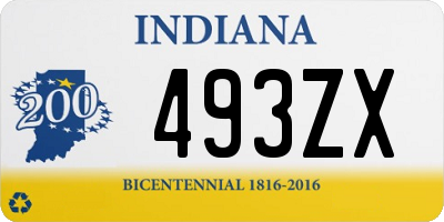 IN license plate 493ZX