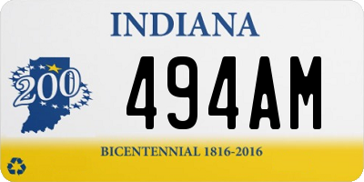 IN license plate 494AM