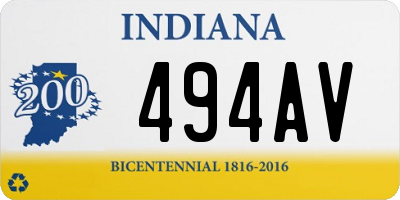 IN license plate 494AV