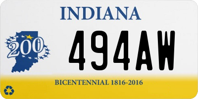 IN license plate 494AW