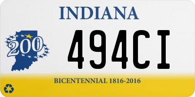 IN license plate 494CI