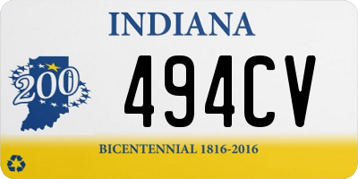 IN license plate 494CV