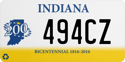 IN license plate 494CZ