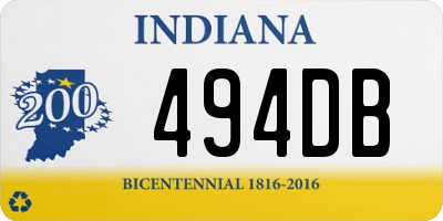 IN license plate 494DB