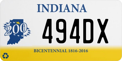 IN license plate 494DX