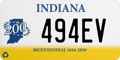 IN license plate 494EV