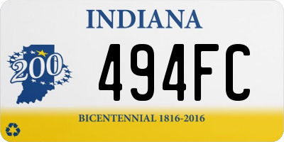 IN license plate 494FC