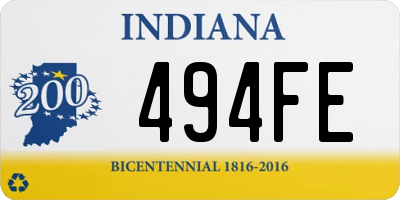 IN license plate 494FE