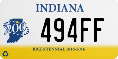 IN license plate 494FF