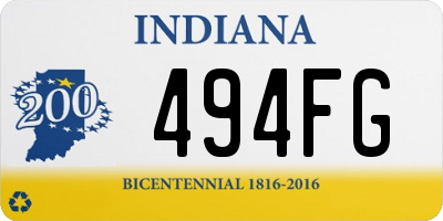 IN license plate 494FG