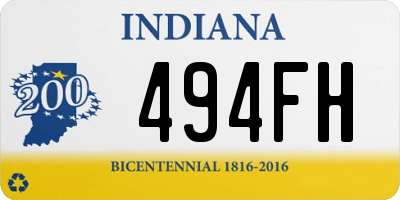 IN license plate 494FH