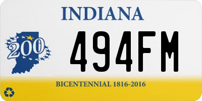 IN license plate 494FM