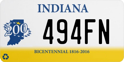 IN license plate 494FN