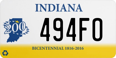 IN license plate 494FO