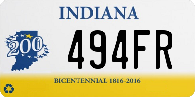 IN license plate 494FR