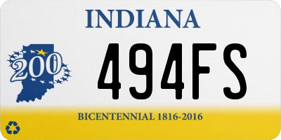 IN license plate 494FS