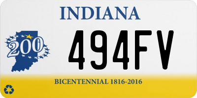 IN license plate 494FV