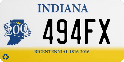 IN license plate 494FX