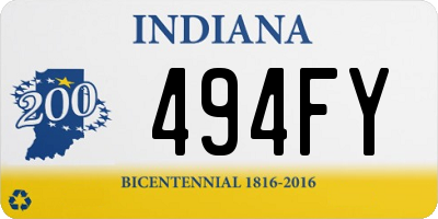 IN license plate 494FY