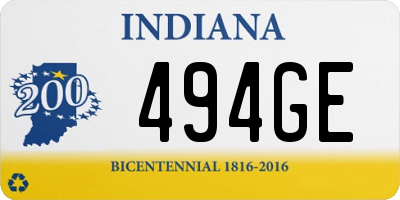 IN license plate 494GE