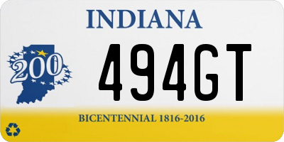 IN license plate 494GT