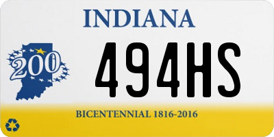 IN license plate 494HS