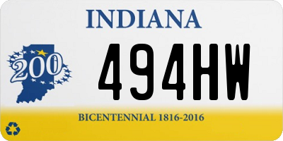 IN license plate 494HW