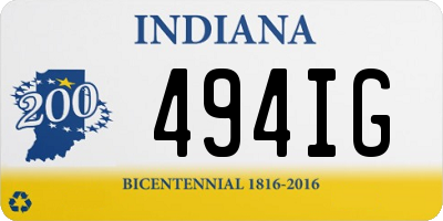 IN license plate 494IG