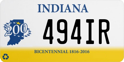 IN license plate 494IR