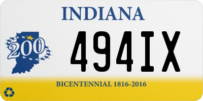 IN license plate 494IX