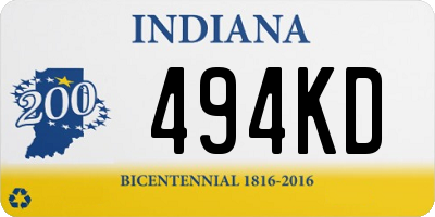 IN license plate 494KD