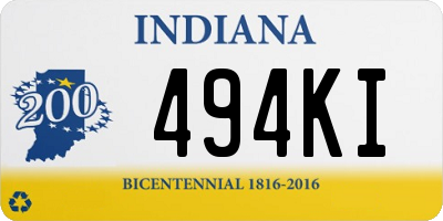 IN license plate 494KI