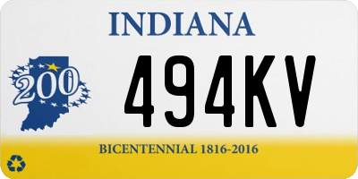 IN license plate 494KV