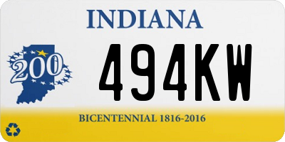 IN license plate 494KW