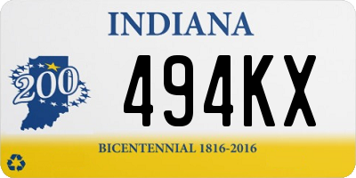 IN license plate 494KX