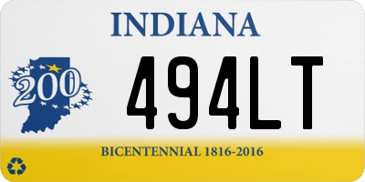 IN license plate 494LT