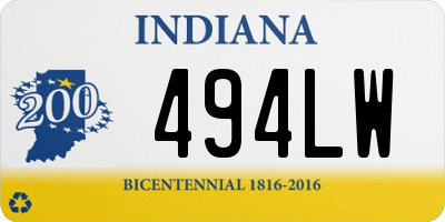 IN license plate 494LW