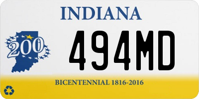 IN license plate 494MD