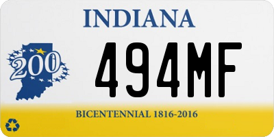 IN license plate 494MF