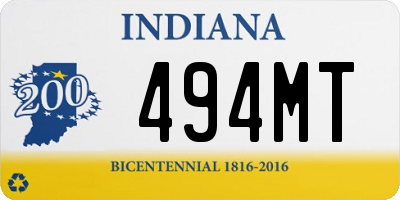 IN license plate 494MT