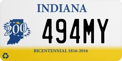 IN license plate 494MY