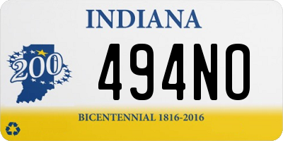 IN license plate 494NO