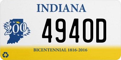 IN license plate 494OD