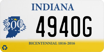 IN license plate 494OG