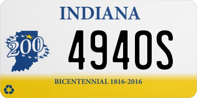 IN license plate 494OS