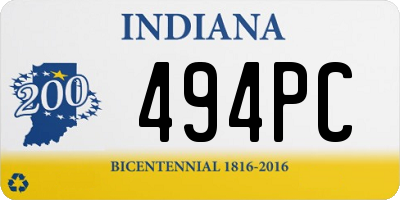 IN license plate 494PC