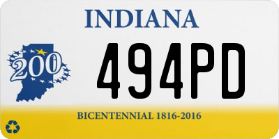 IN license plate 494PD